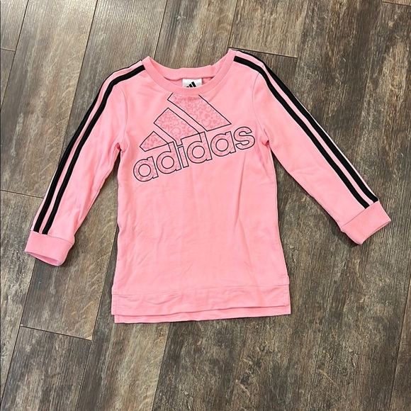 Adidas Kids Pink Long Sleeve Shirt - Picture 1 of 7